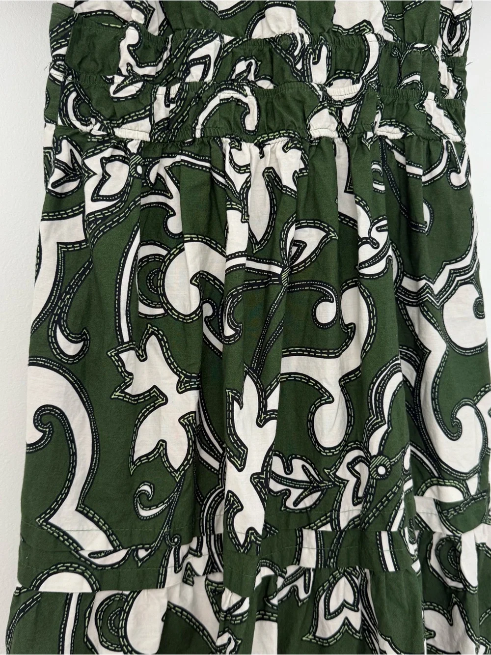 Anthropologie The Somerset Maxi Dress Puff Sleeve Green Novelty Print Small - Picture 13 of 14